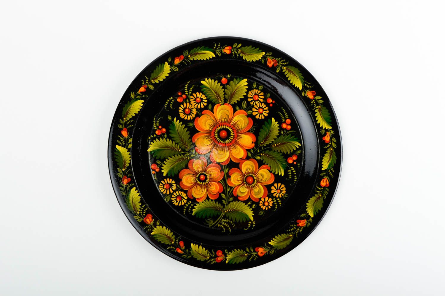 Assiette décorative fait main Vaisselle déco noire avec ornements Déco ethnique photo 4