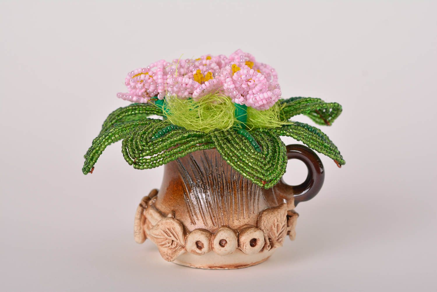 Flor de abalorios hecha a mano para casa regalo original elemento decorativo foto 1