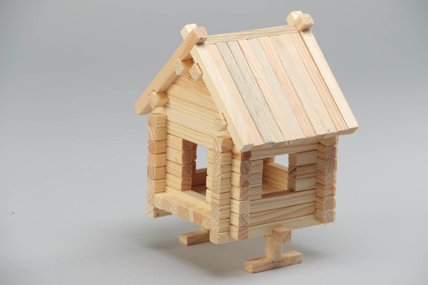 Mecano de madera casita de 81 detalles juguete de desarrollo artesanal  foto 3