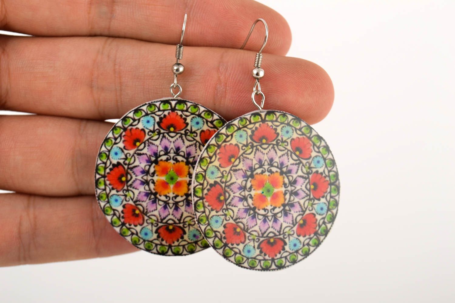 Colorful handmade plastic earrings beautiful jewellery polymer clay ideas photo 5