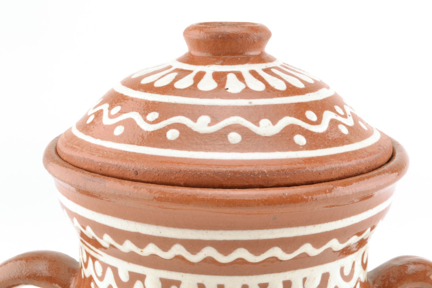 12 oz ceramic handmade pitcher pot with two handles 1 lb photo 3