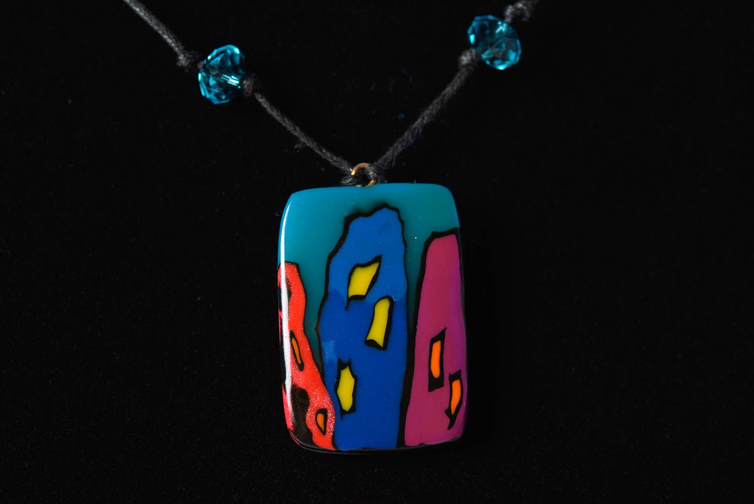 Fashion necklace handmade jewellery pendant necklace polymer clay charm necklace photo 2