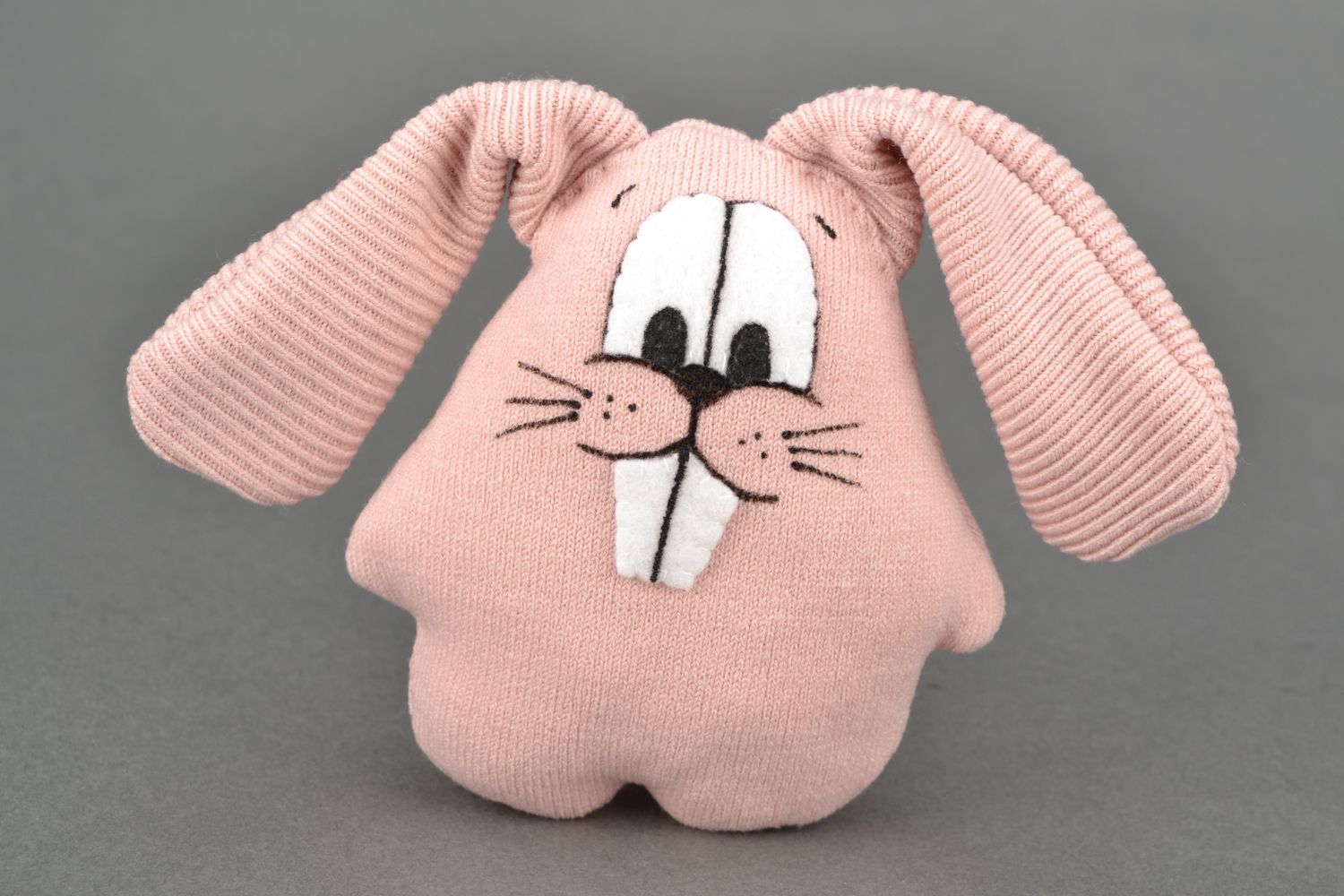 Мягкая игрушка заяц из ткани ручная работа  фото 3