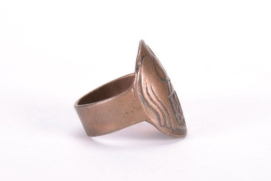 Kupfer Ring mit Engel Beschützer foto 4