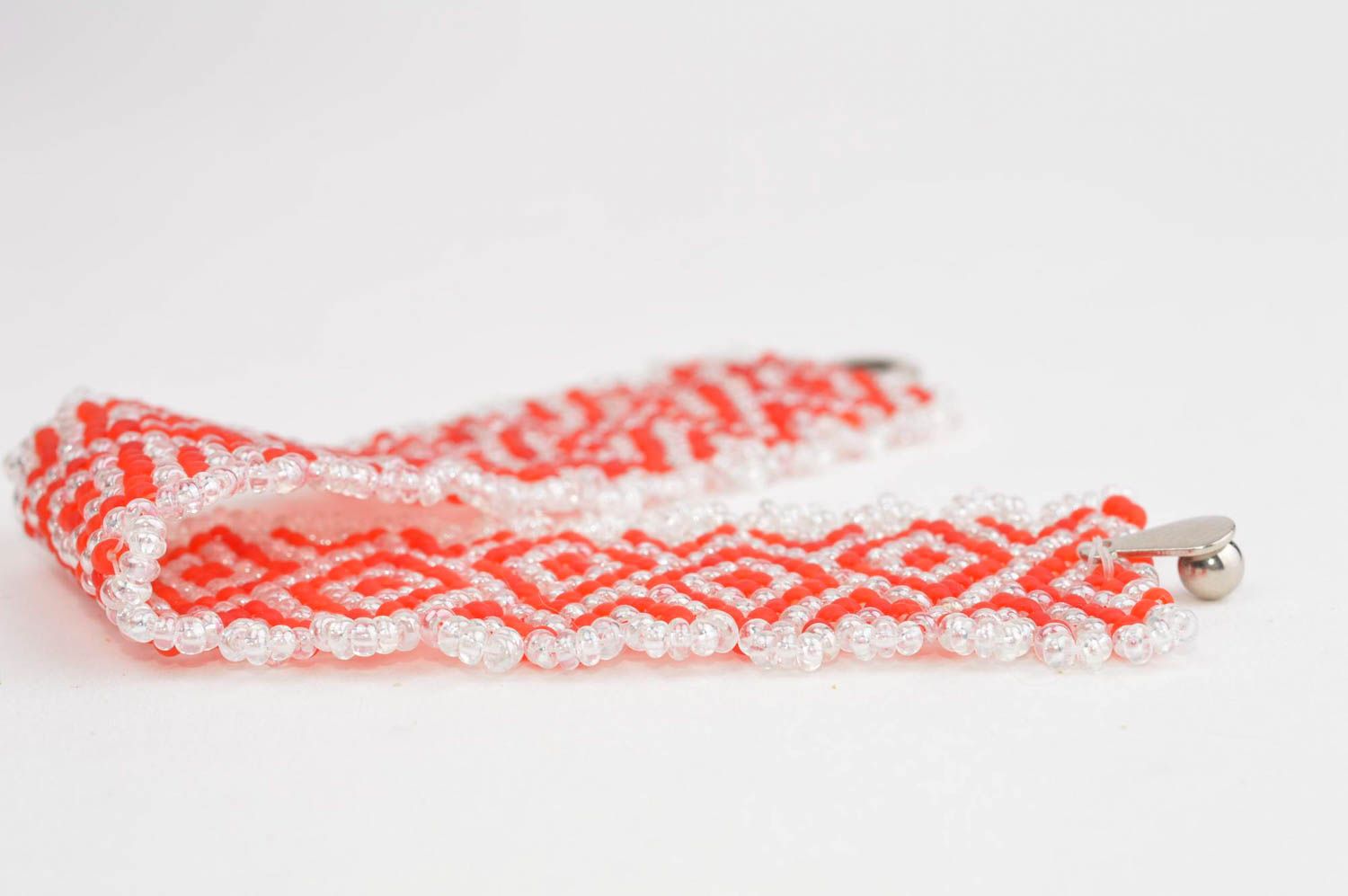 Браслет ручной работы браслет из бисера модная бижутерия плетеная красивая фото 3