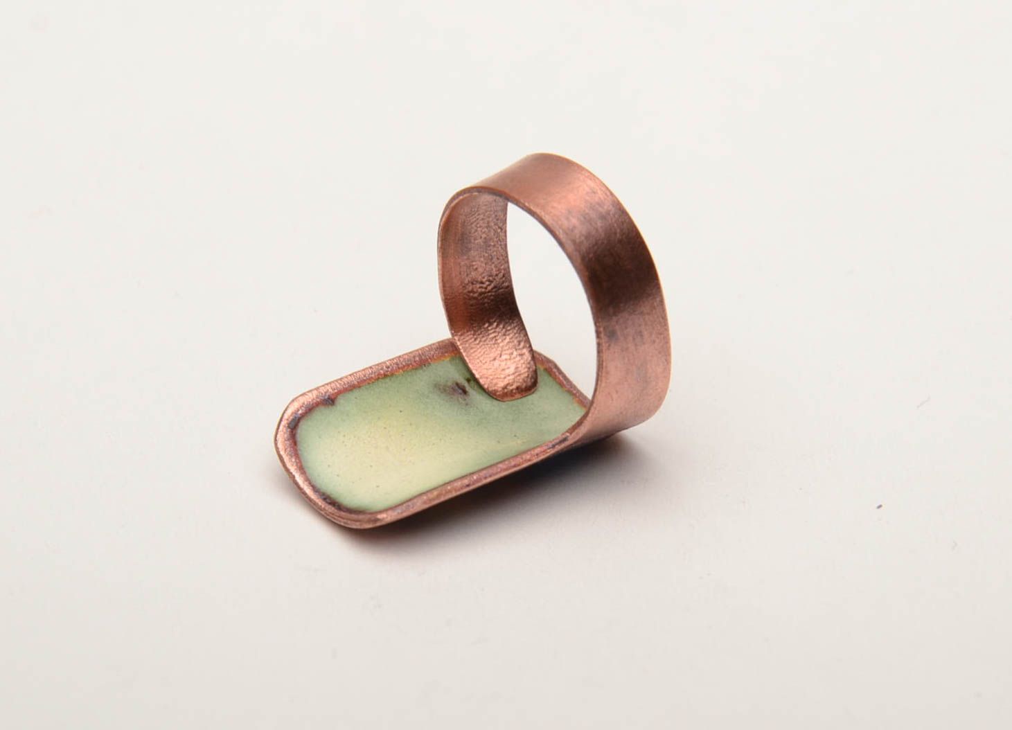 Copper ring with hot enamel painting photo 4