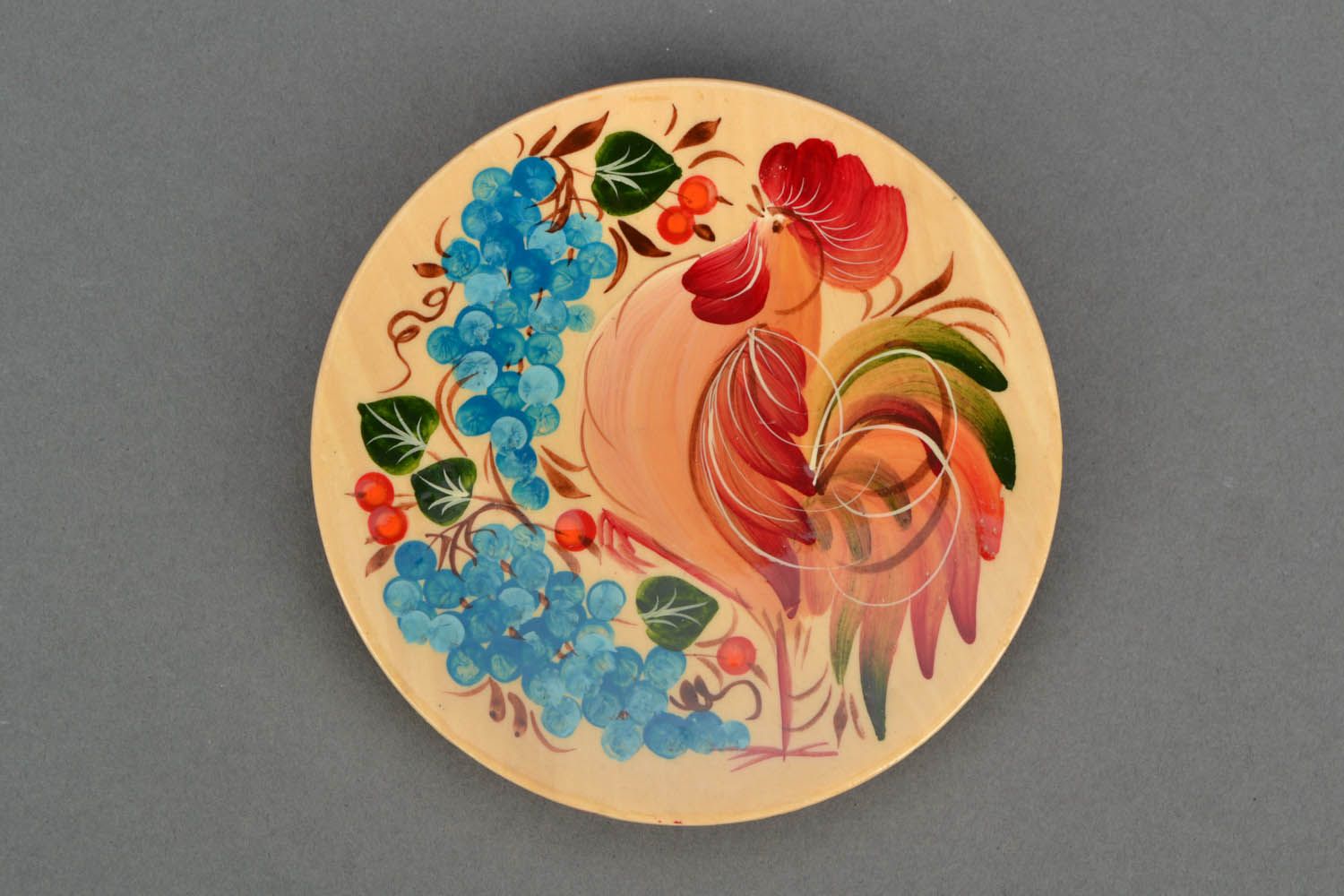 Plate with Petrikov painting Little Cock photo 3