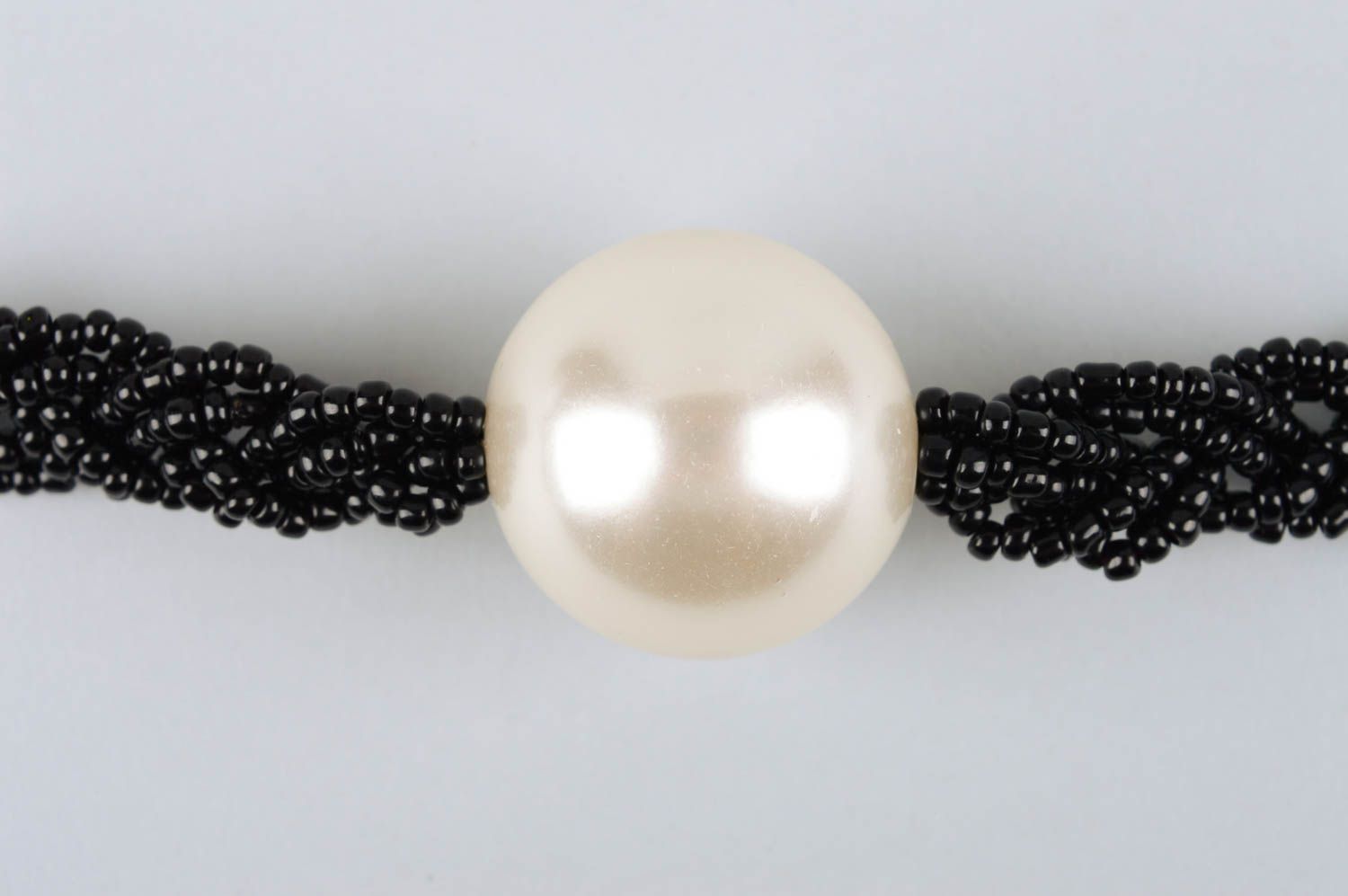 Handmade black and white beads adjustable bracelet for young girls photo 5