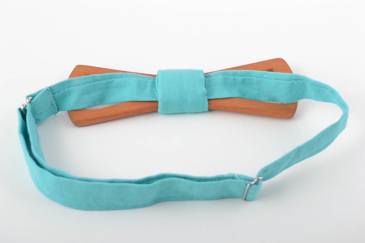 Handmade designer wooden bow tie with adjustable cotton strap photo 3