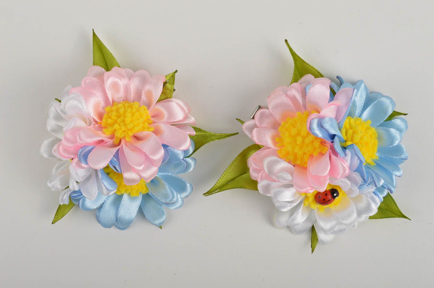 Bright handmade hair clip 2 pieces flowers in hair accessories for girls photo 2
