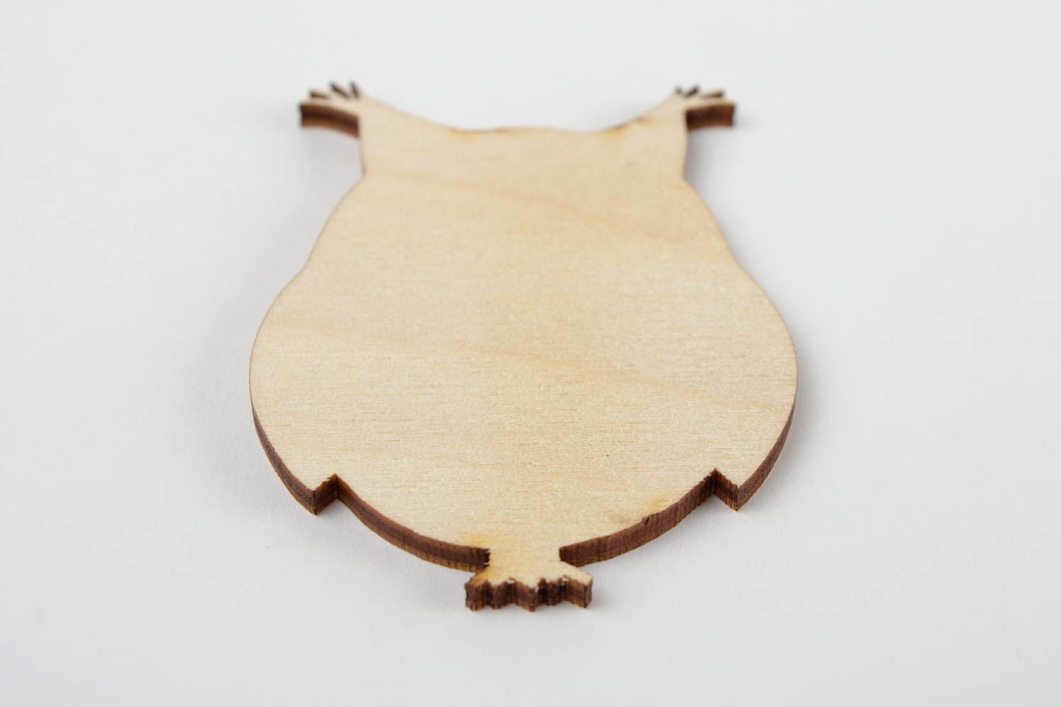 Handmade Figur zum Bemalen schläfrige Eule Holz Rohling Miniatur Figur  foto 5