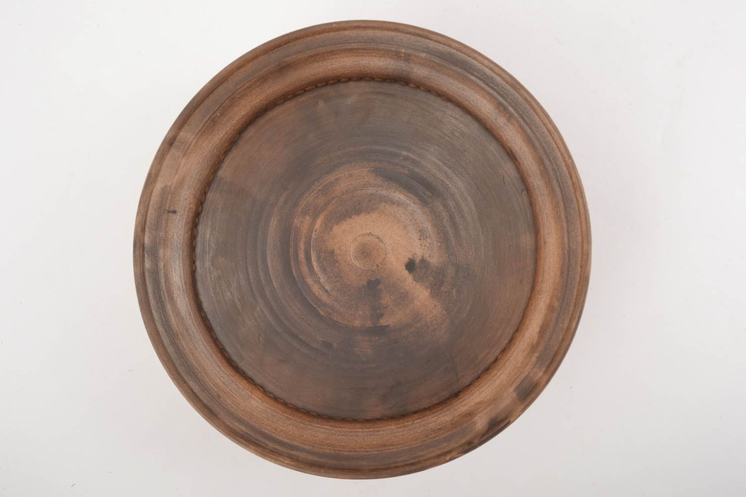 Глиняная миска с крышкой красивая коричневая глубокая 1000 мл ручная работа фото 4