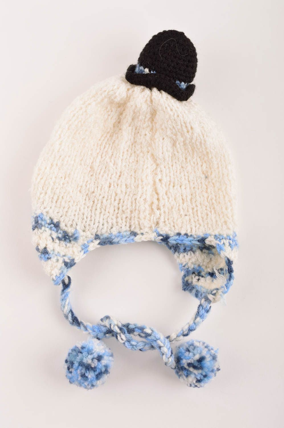 Вязаная шапочка для новорожденного хенд мейд шапочка на мальчика детская шапочка фото 3