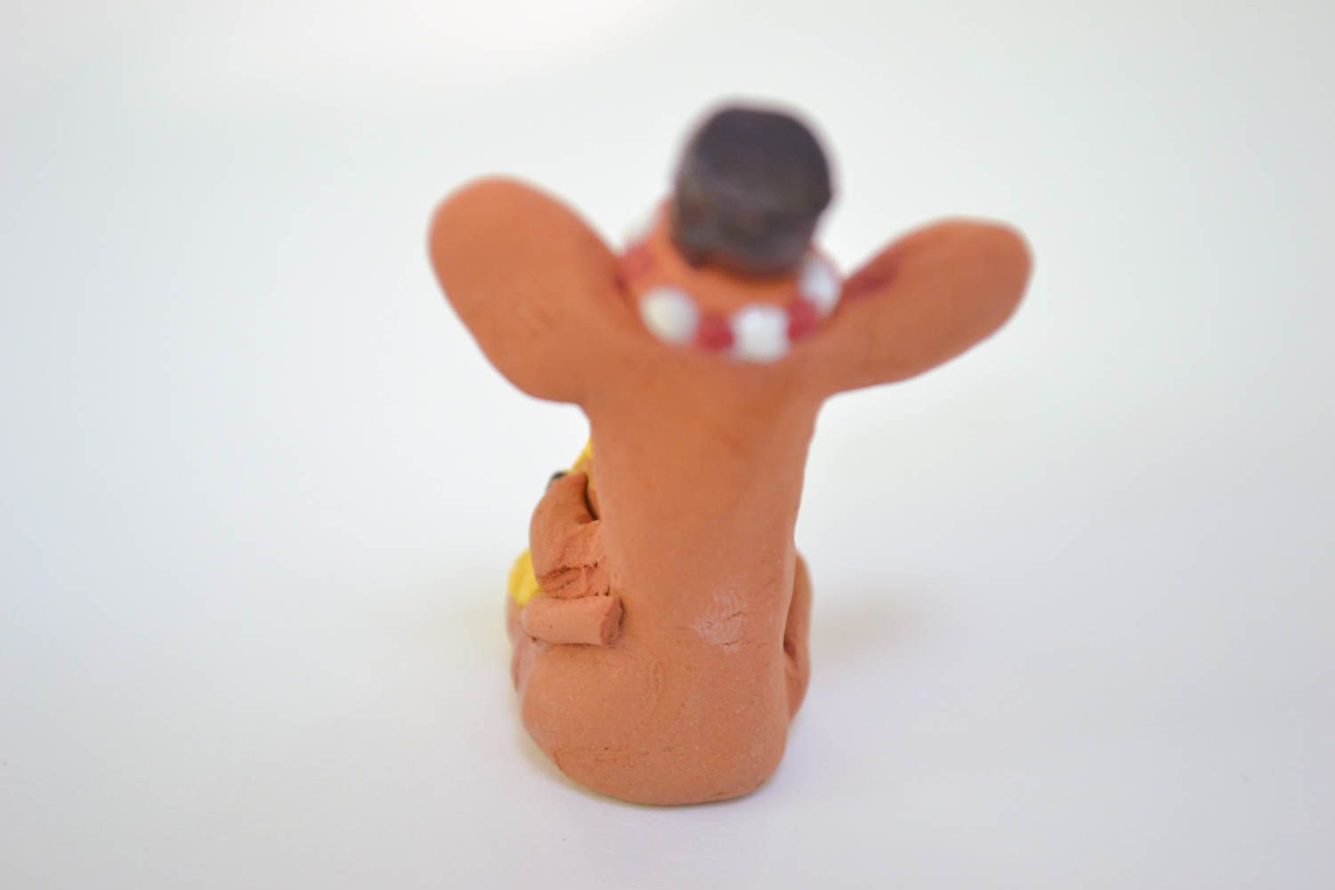 Figurina fatta a mano in ceramica carino animaletto souvenir in terracotta foto 3