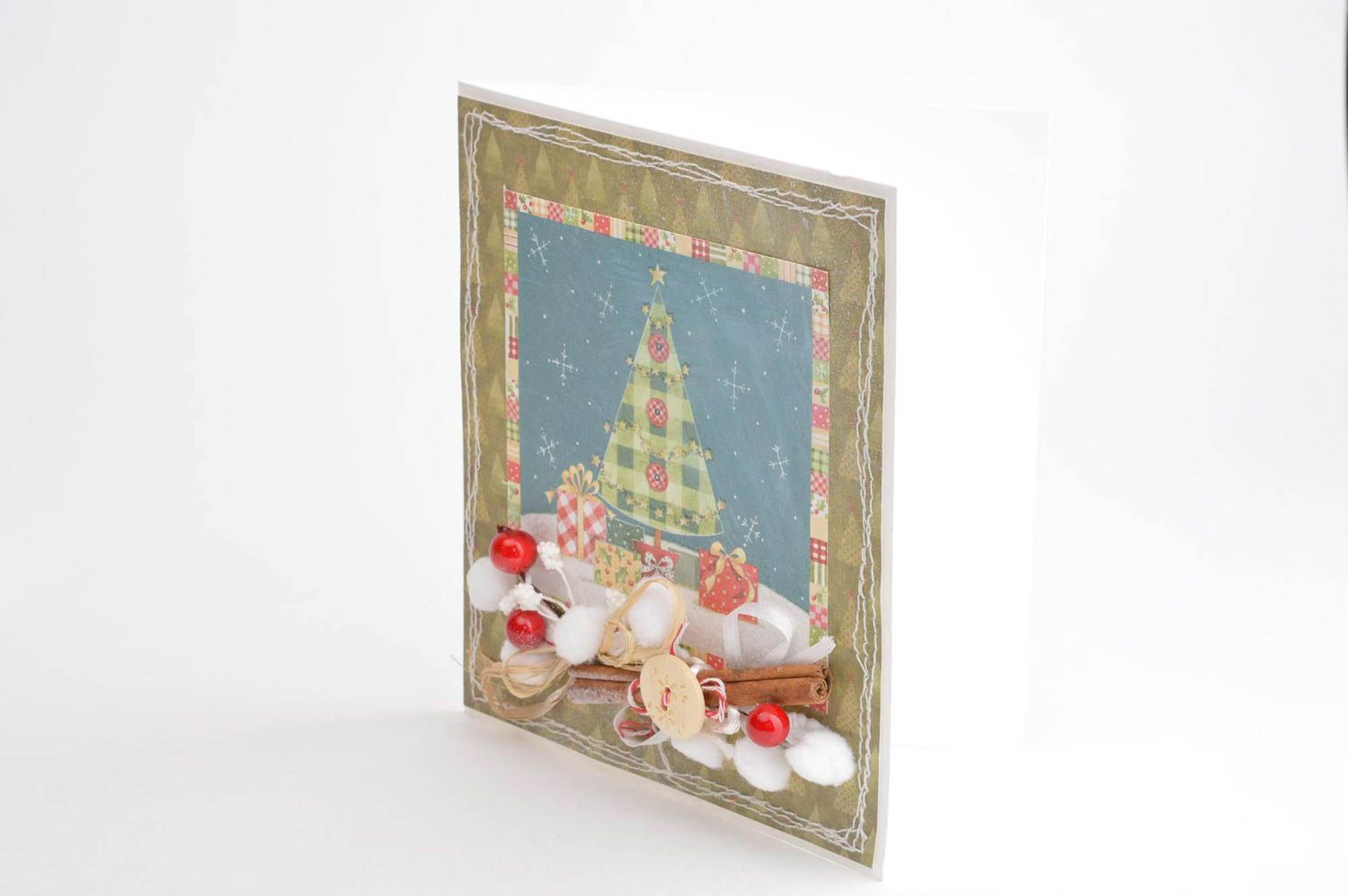 Postal navideña hecha a mano de cartulina tarjeta original regalo personalizado foto 4
