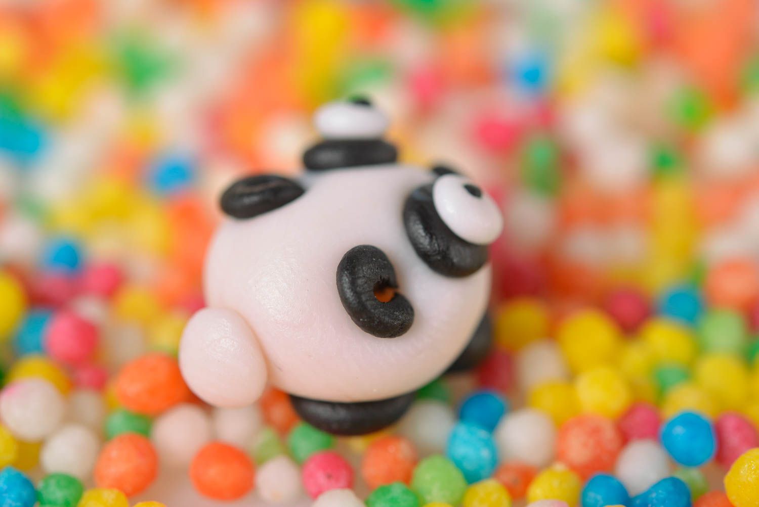 Handmade Dekoration Figur Spielzeug Panda Haus Deko aus Polymerton künstlerisch foto 2