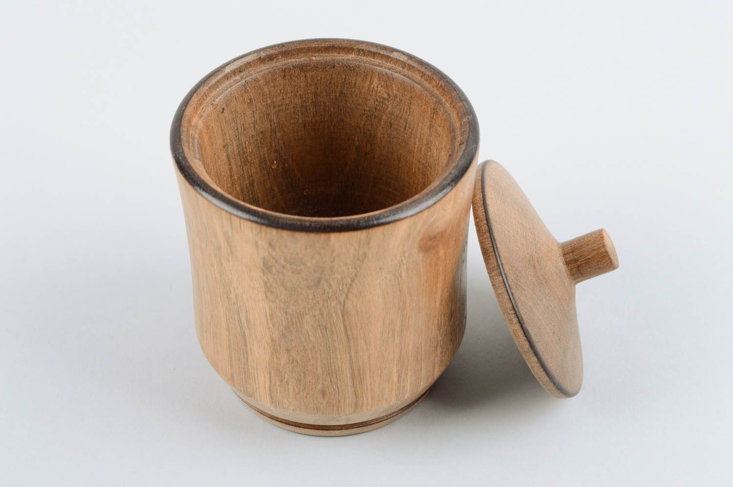 Kleiner Behälter mit Deckel handmade Holzdose rund Geschenk für Frau originell foto 2