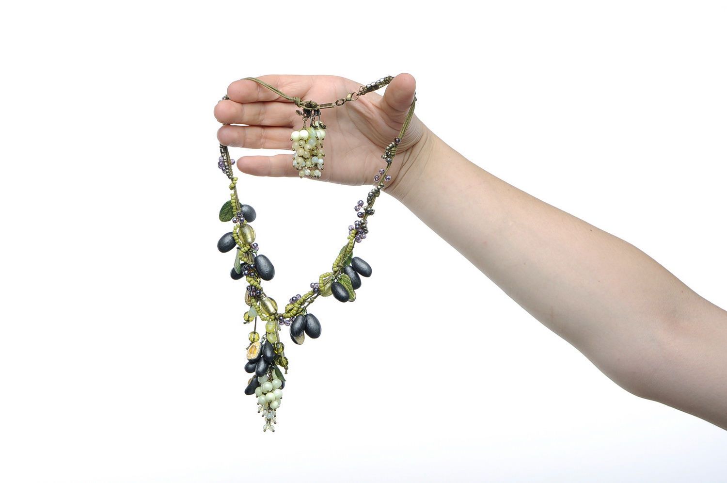 Set of jewelry made of glass Olives photo 5