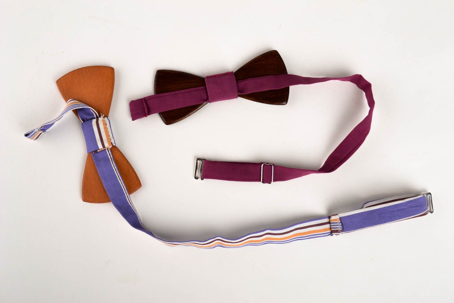 Handmade designer bow tie unusual stylish accessory 2 beautiful bow ties photo 2