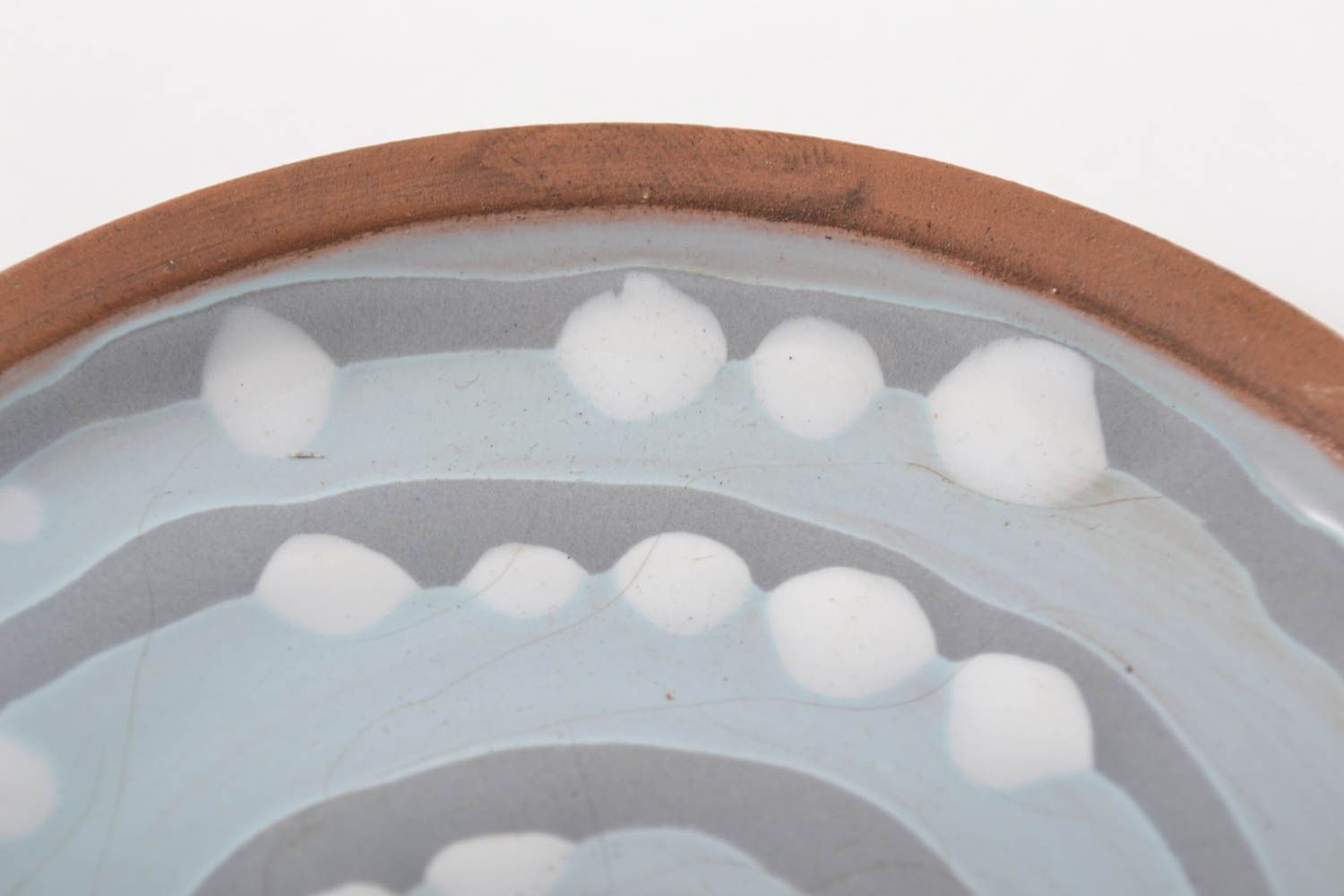 Handmade ceramic dish clay saucer handmade tableware accessory for home  photo 3