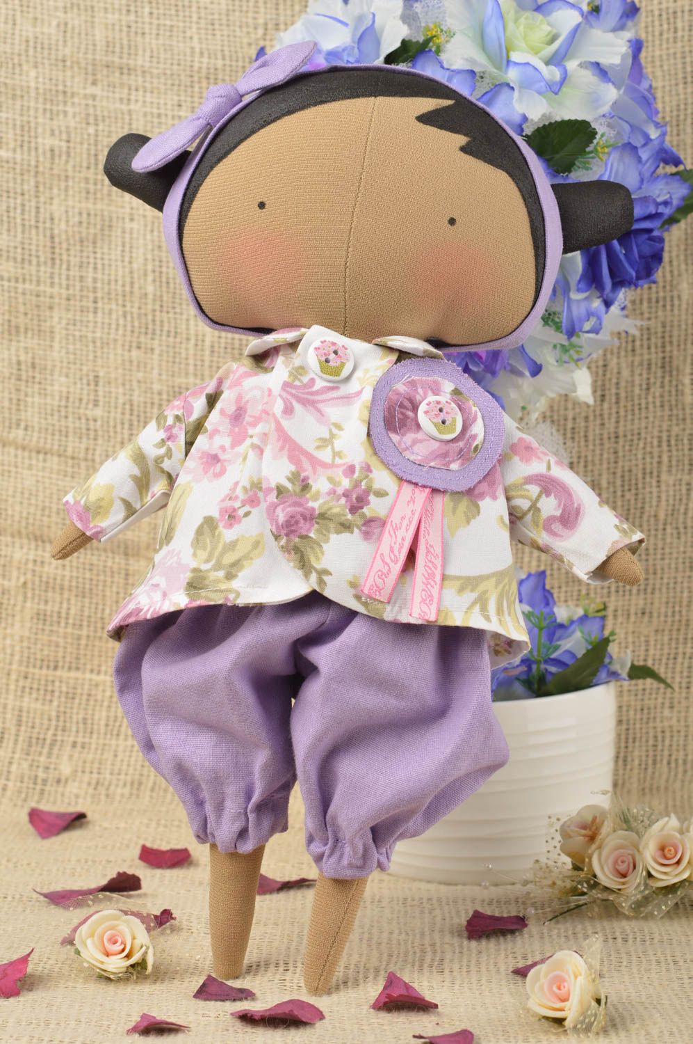 Handmade soft toy soft doll girl doll nursery decor best gifts for children  photo 1