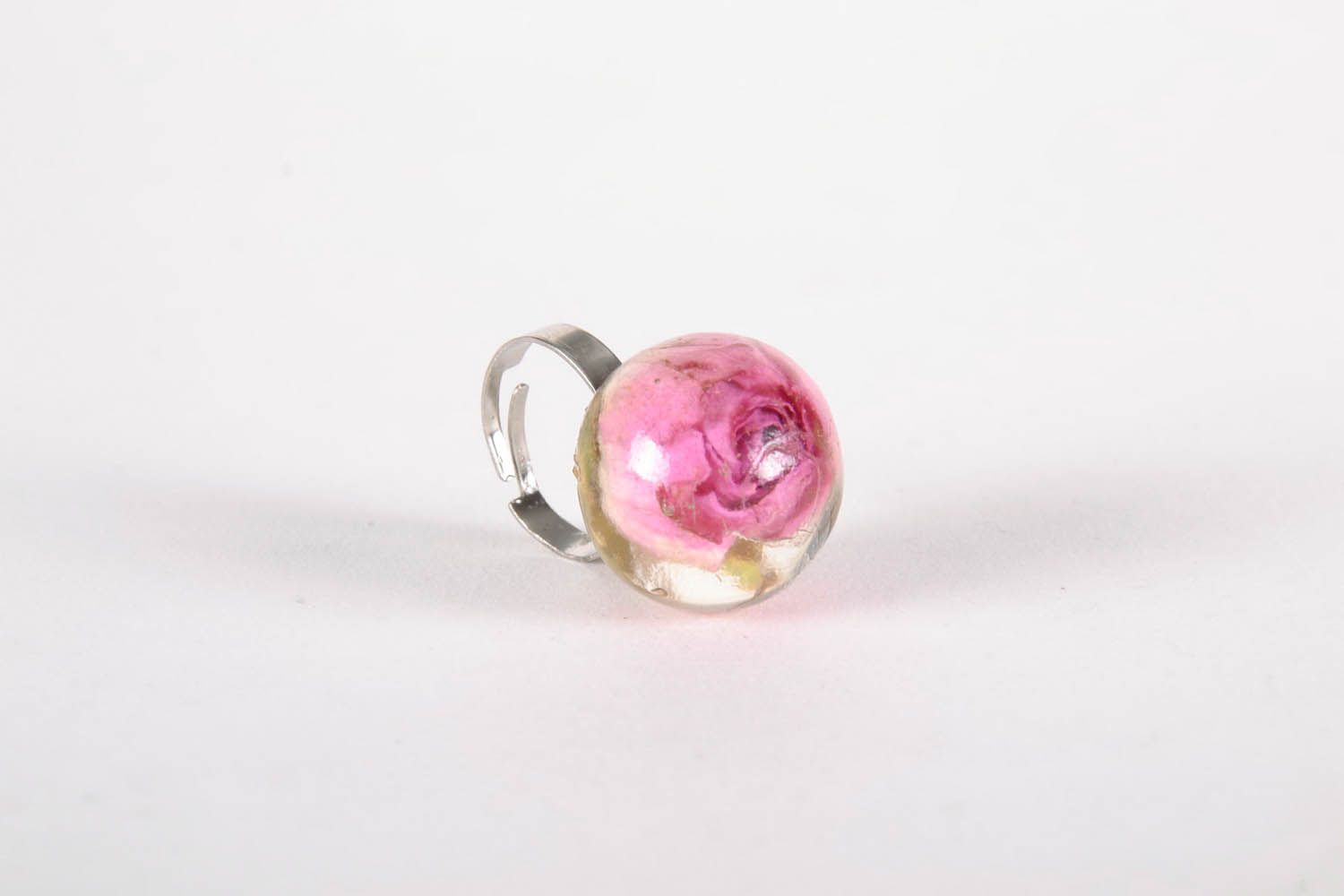 Ring made of rose coated with epoxy photo 3