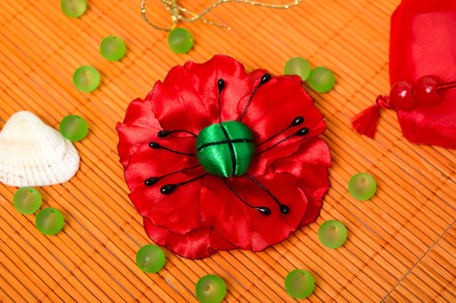 Unusual handmade flower barrette hair clip for kids elegant hair small gifts photo 1