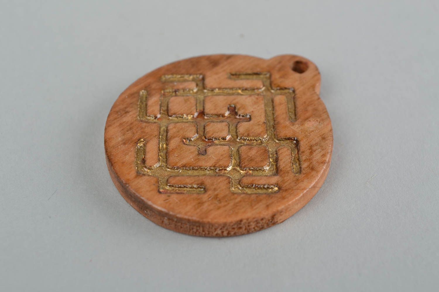 Slavic talisman pendant handmade wooden designer pectoral amulet Belobog photo 4