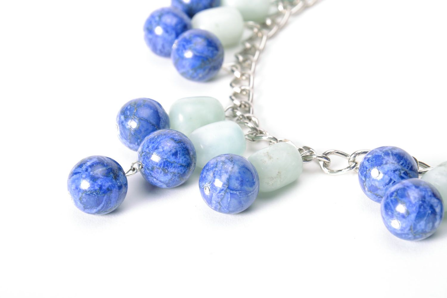 Blue handmade necklace  photo 4