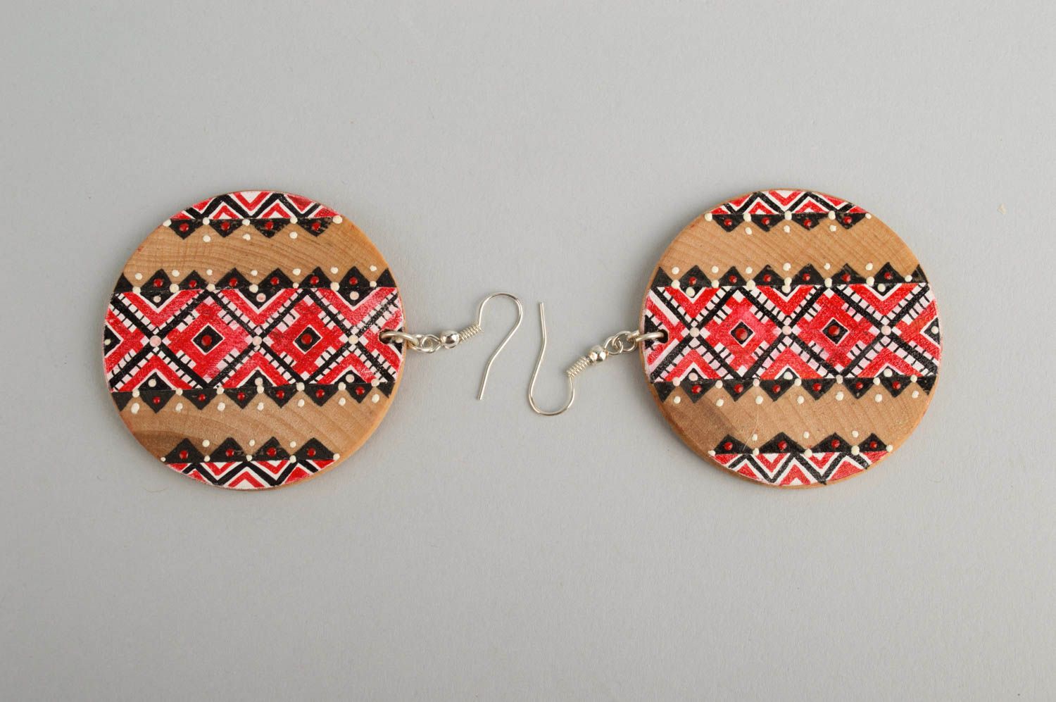 Stylish earrings handmade jewelry wooden jewelry designer accessories gift ideas photo 3