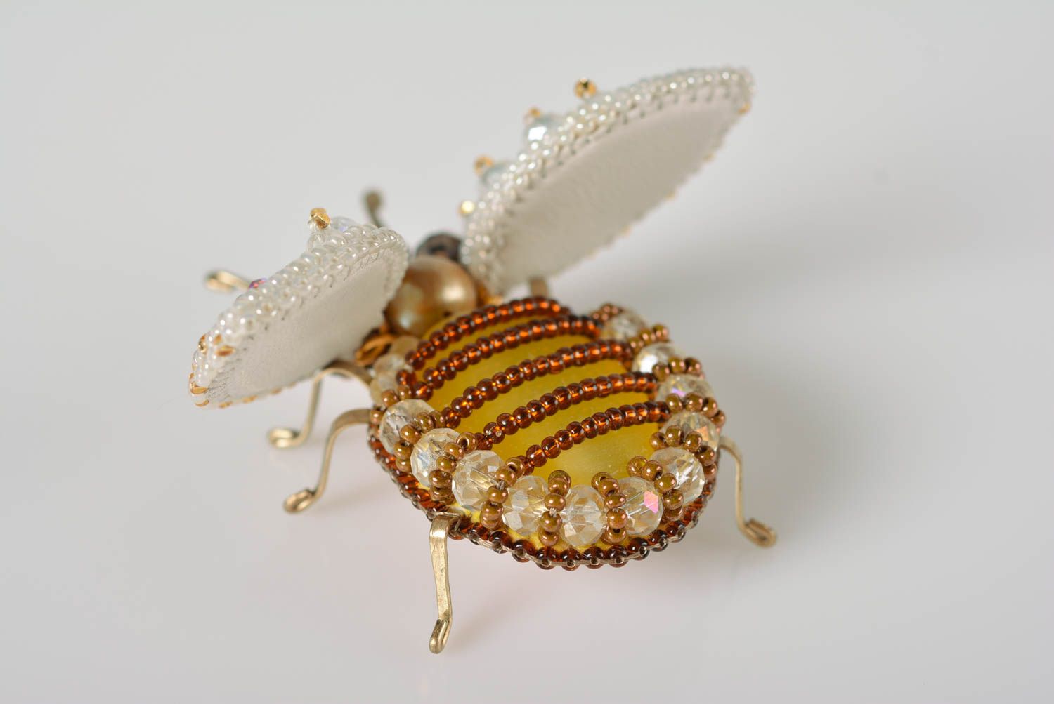 Handmade brooch designer accessory unusual jewelry beaded brooch gift for girls photo 3