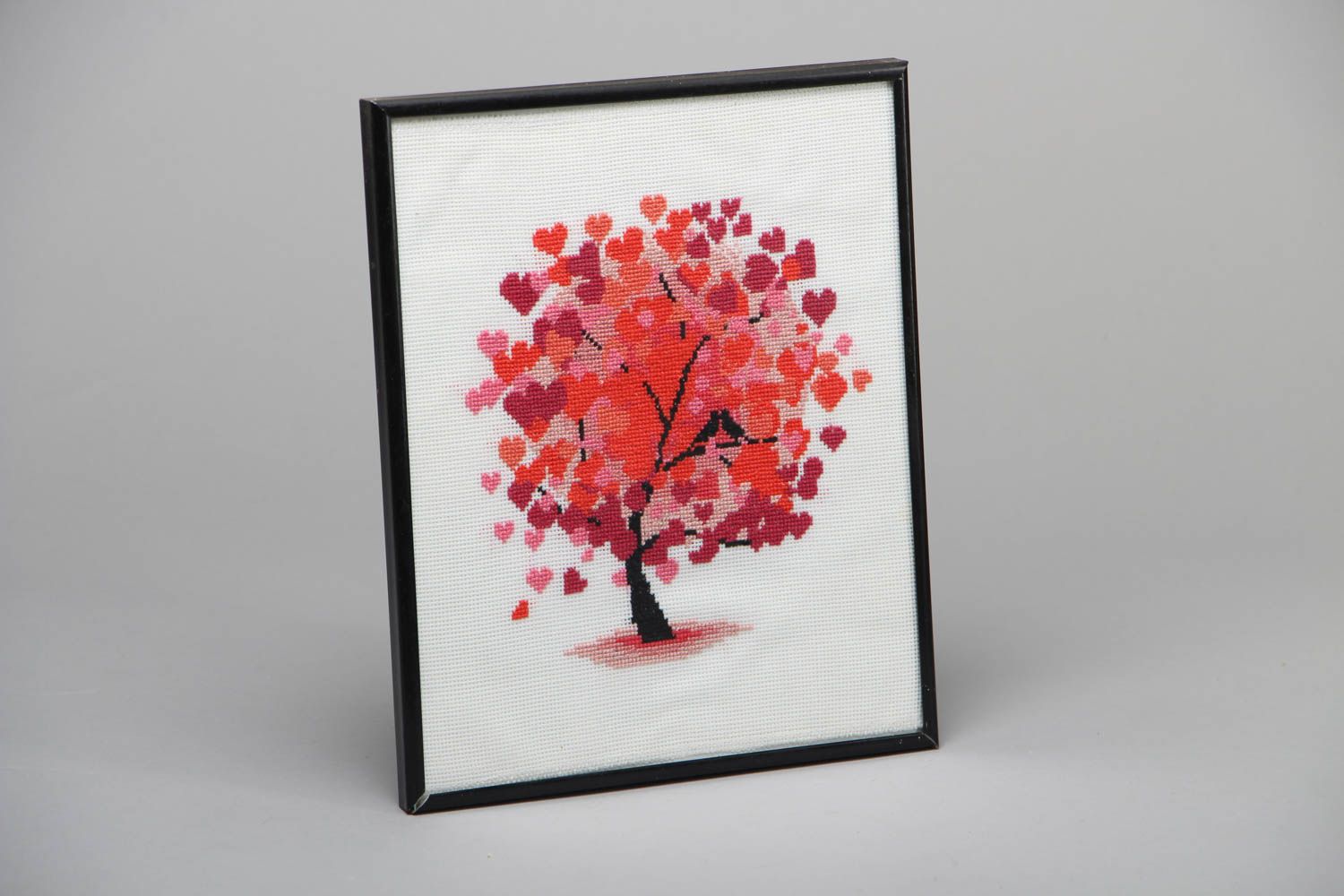 Cross stitched picture Tree of Love photo 1