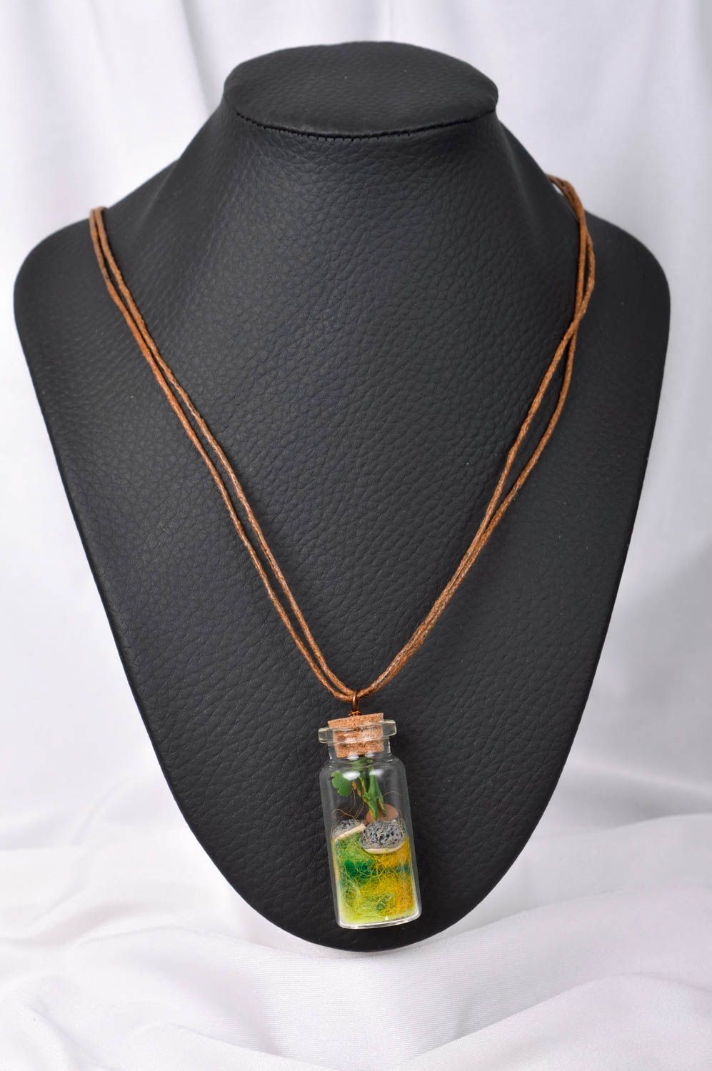 Handmade designer glass pendant stylish necklace feminine unusual pendant photo 1