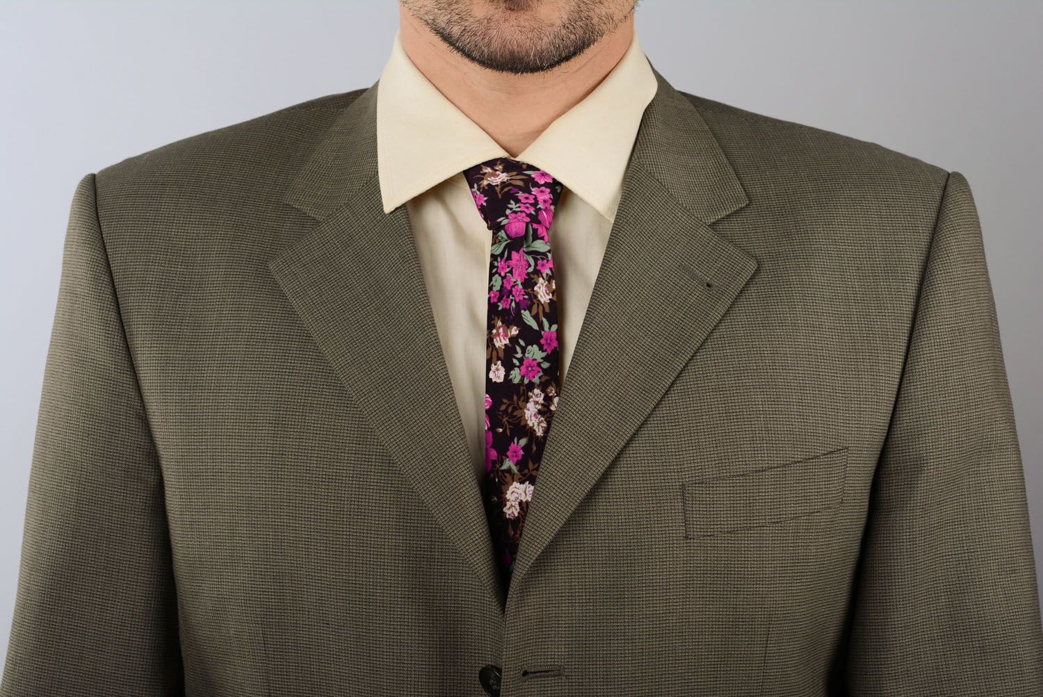 Cravate en viscose pour homme Fuchsia originale photo 4