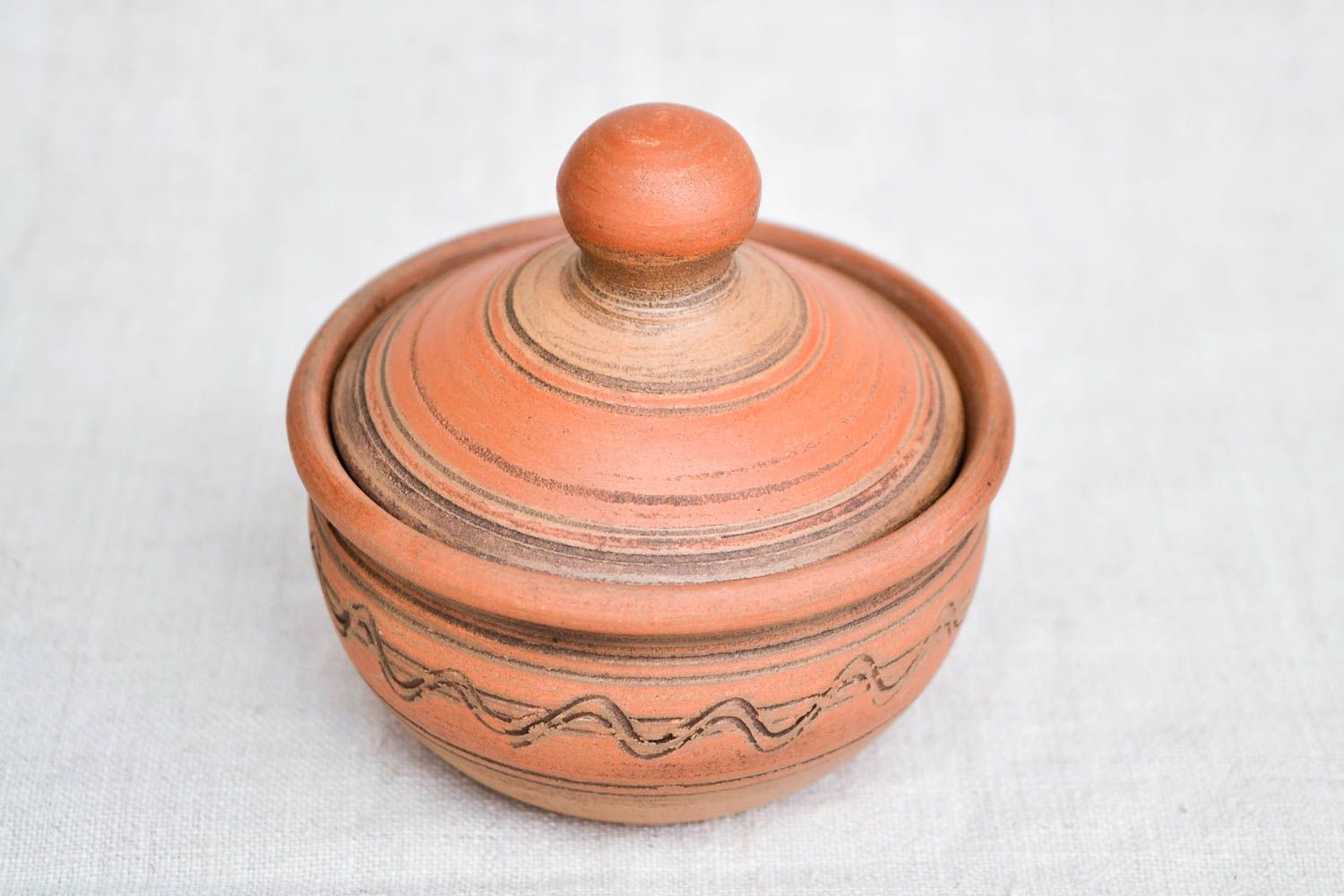 Handmade Dose aus Ton handgefertigt Keramik Geschirr nützlich Salz Dose 200 ml foto 4