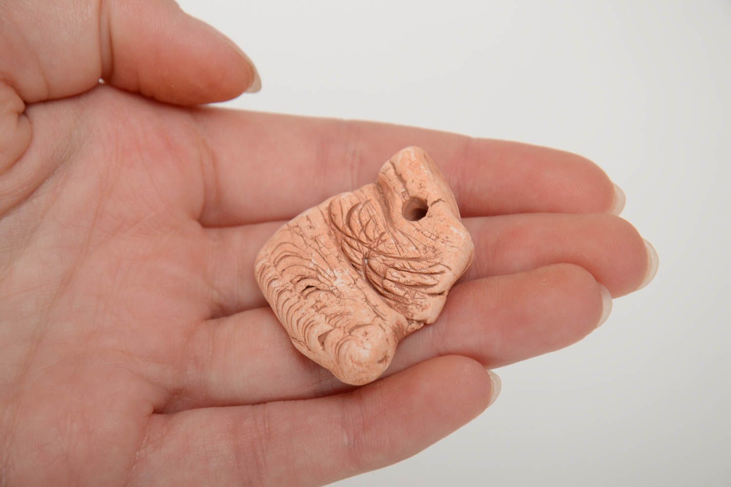 Unusual homemade clay blank for neck pendant making DIY jewelry photo 5