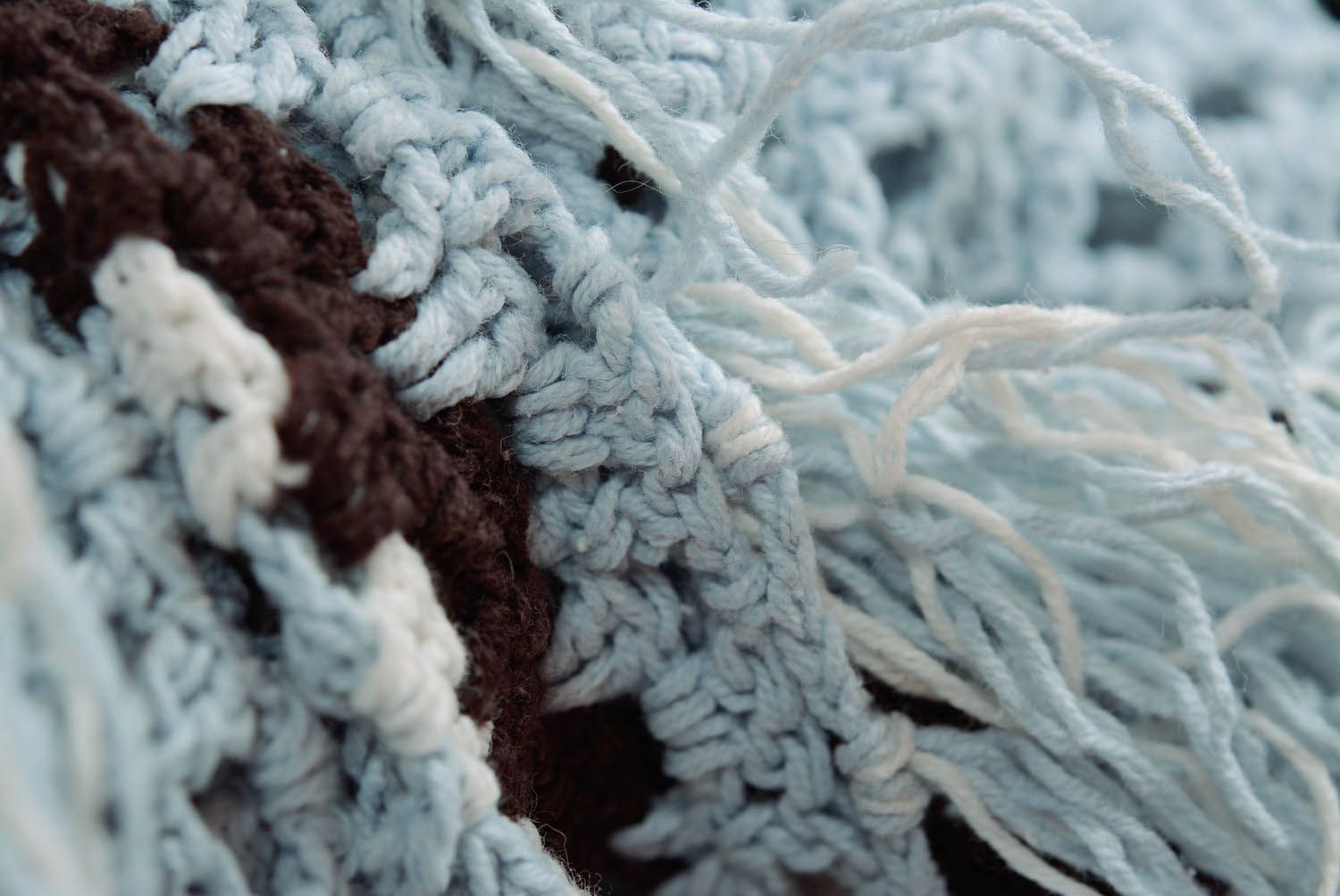 Châle tricoté main ajouré en coton  photo 4