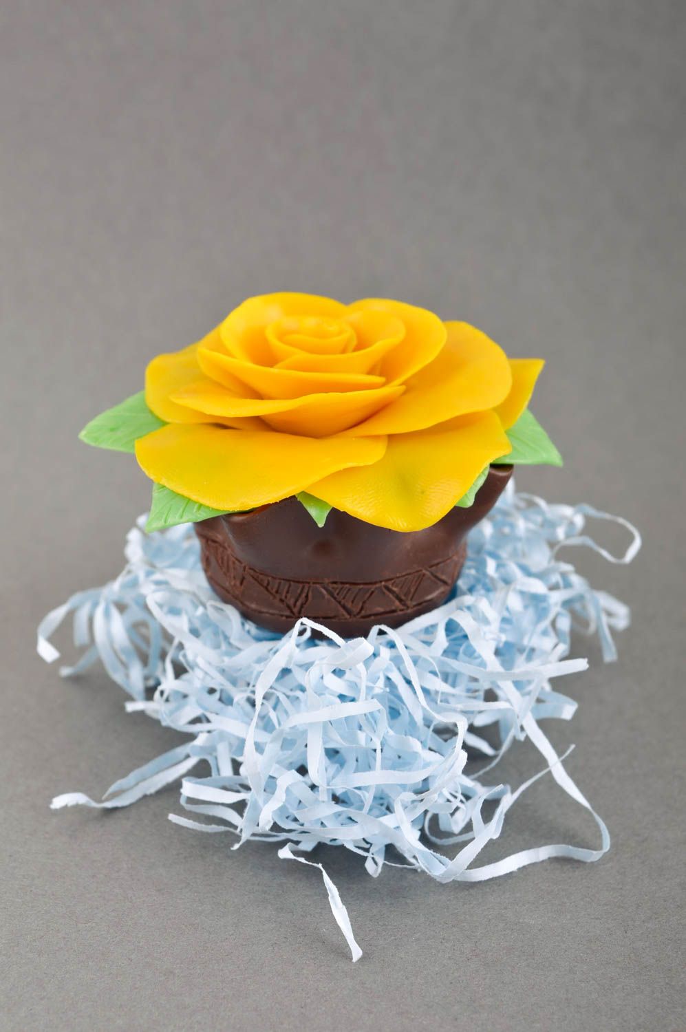 Künstliche Blume handmade Deko Ideen Küche kreatives Geschenk Rose in Gelb foto 2