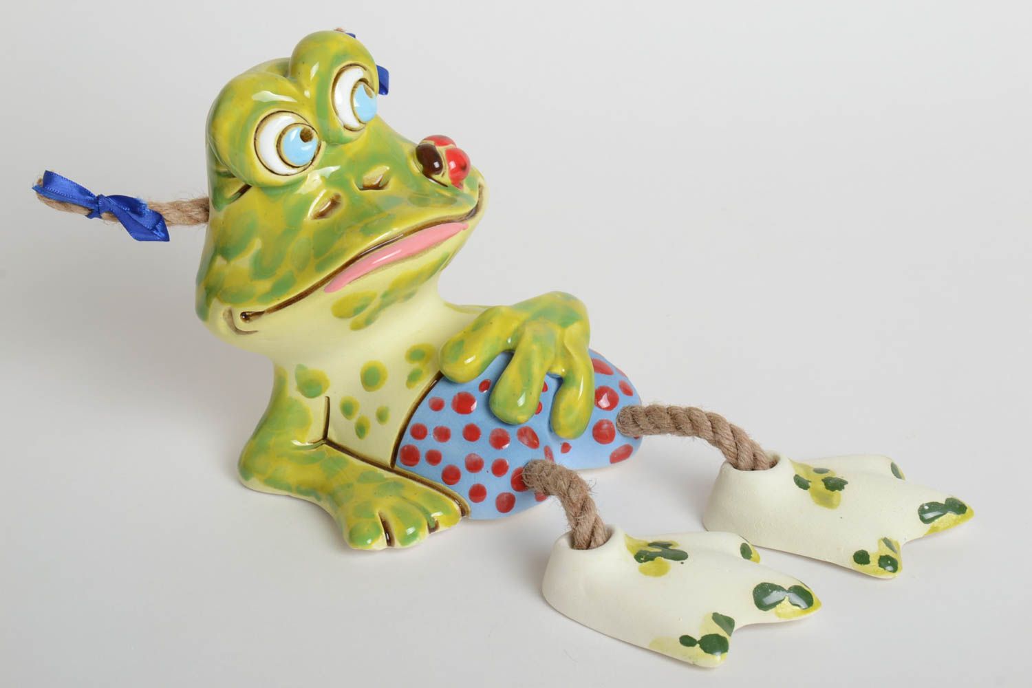 Tirelire grenouille fait main Accessoire design Cadeau enfant céramique original photo 2