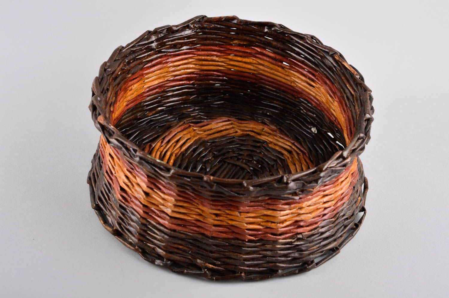 Handmade paper tube basket woven basket for home interior decor wicker basket photo 2