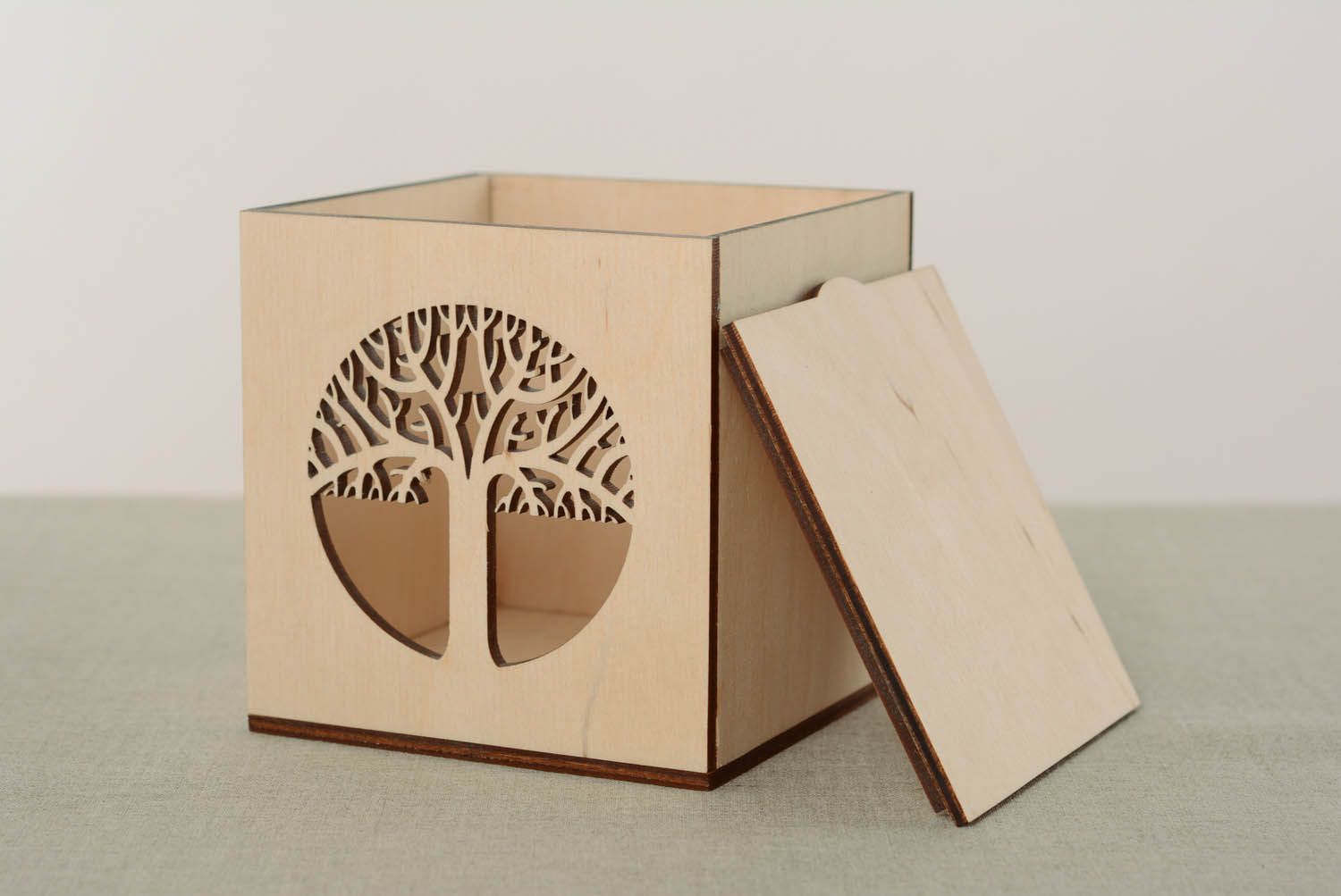 Holz Werkstück Box Baum des Lebens foto 1