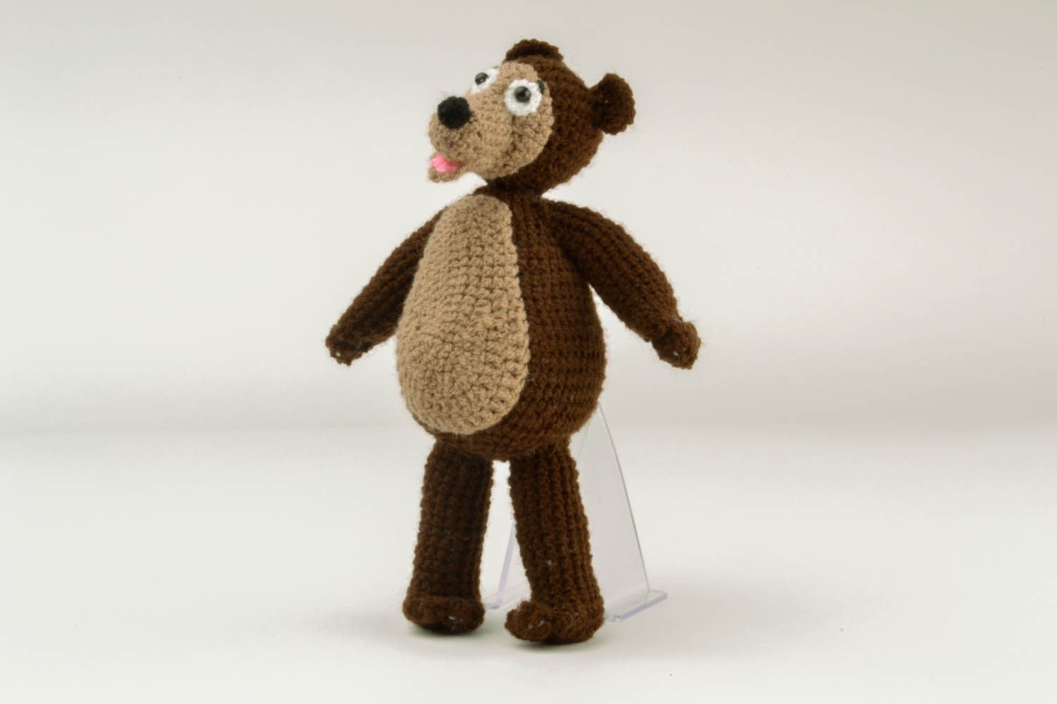 Brinquedo ursinho de malha macio artesanal de algodão  foto 4