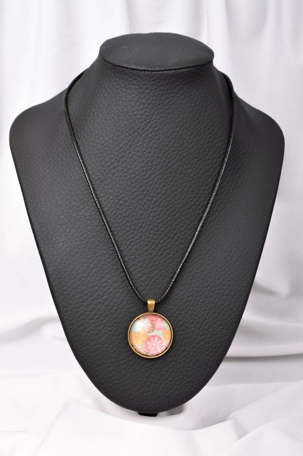 Handmade designer pendant everyday jewelry pendant with print stylish pendant photo 1