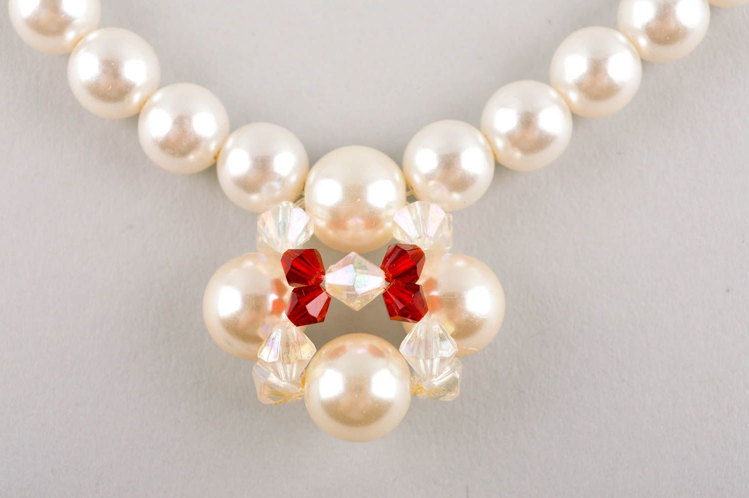 Collier blanc Bijou fait main perles fantaisie design élégant Cadeau femme photo 3
