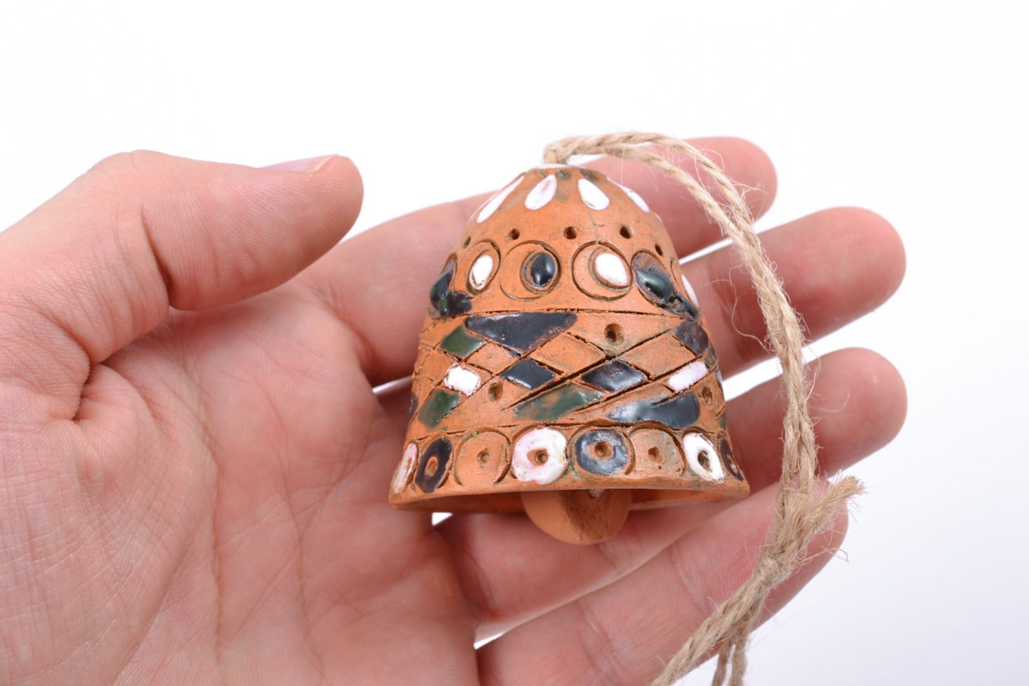 Designer ceramic bell with cord photo 2