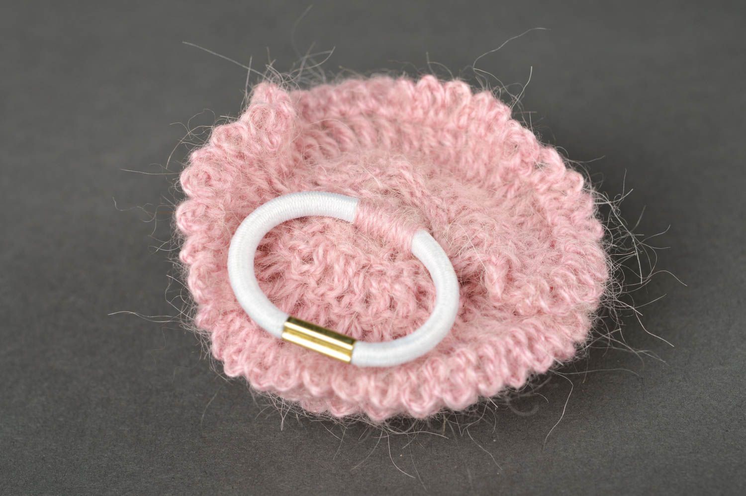 Goma para el pelo hecha a mano accesorio para niñas regalo original rosa rosada foto 3