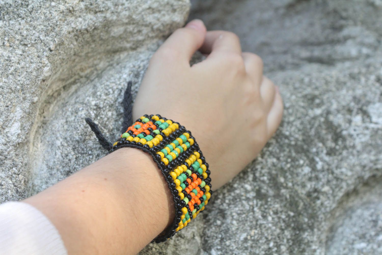 Pulseira colorida de miçangas artesanal bracelete de contas acessórios femininos foto 4