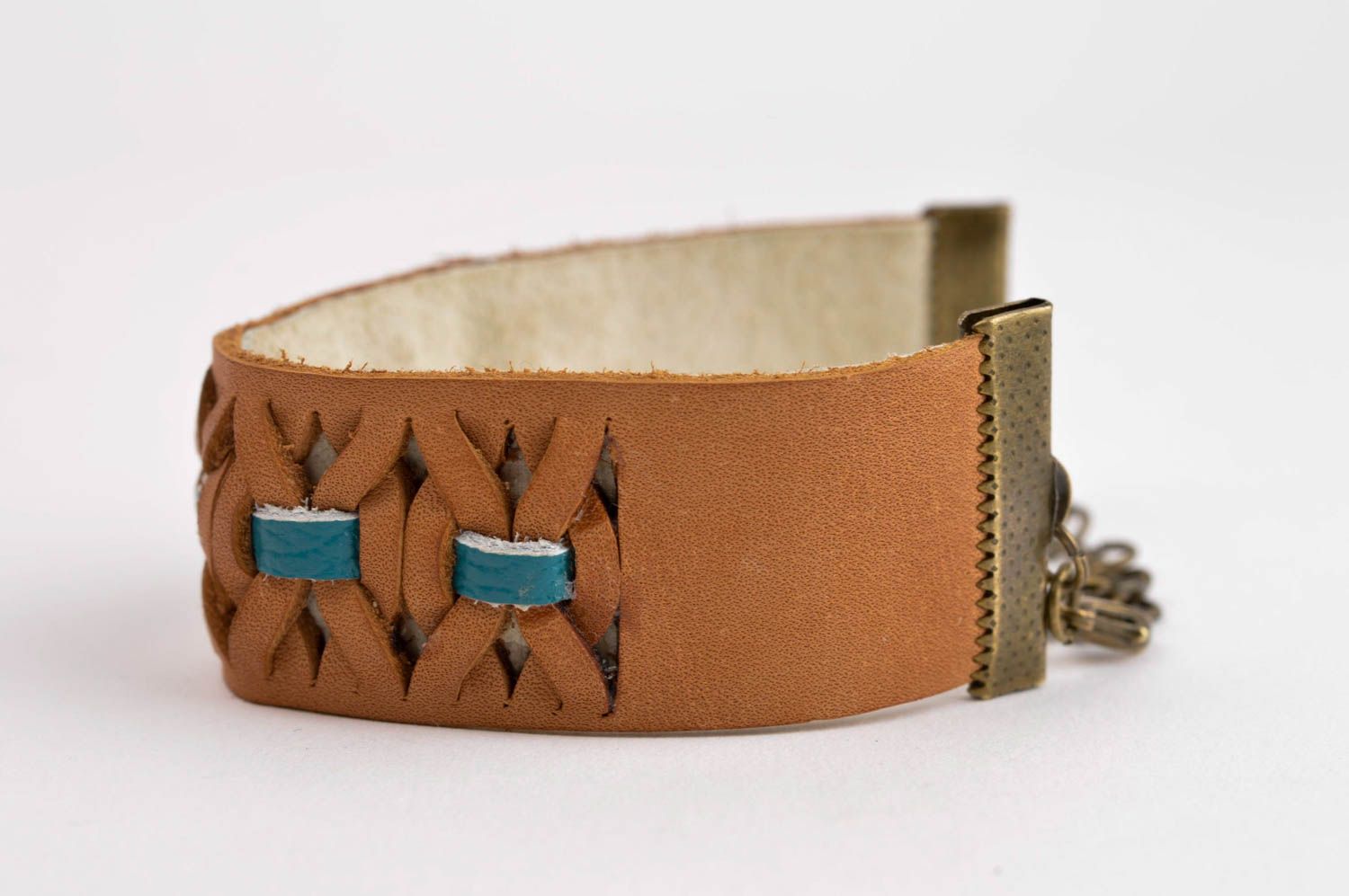 Handmade bracelet unusual bracelet leather accessory designer jewelry gift ideas photo 2