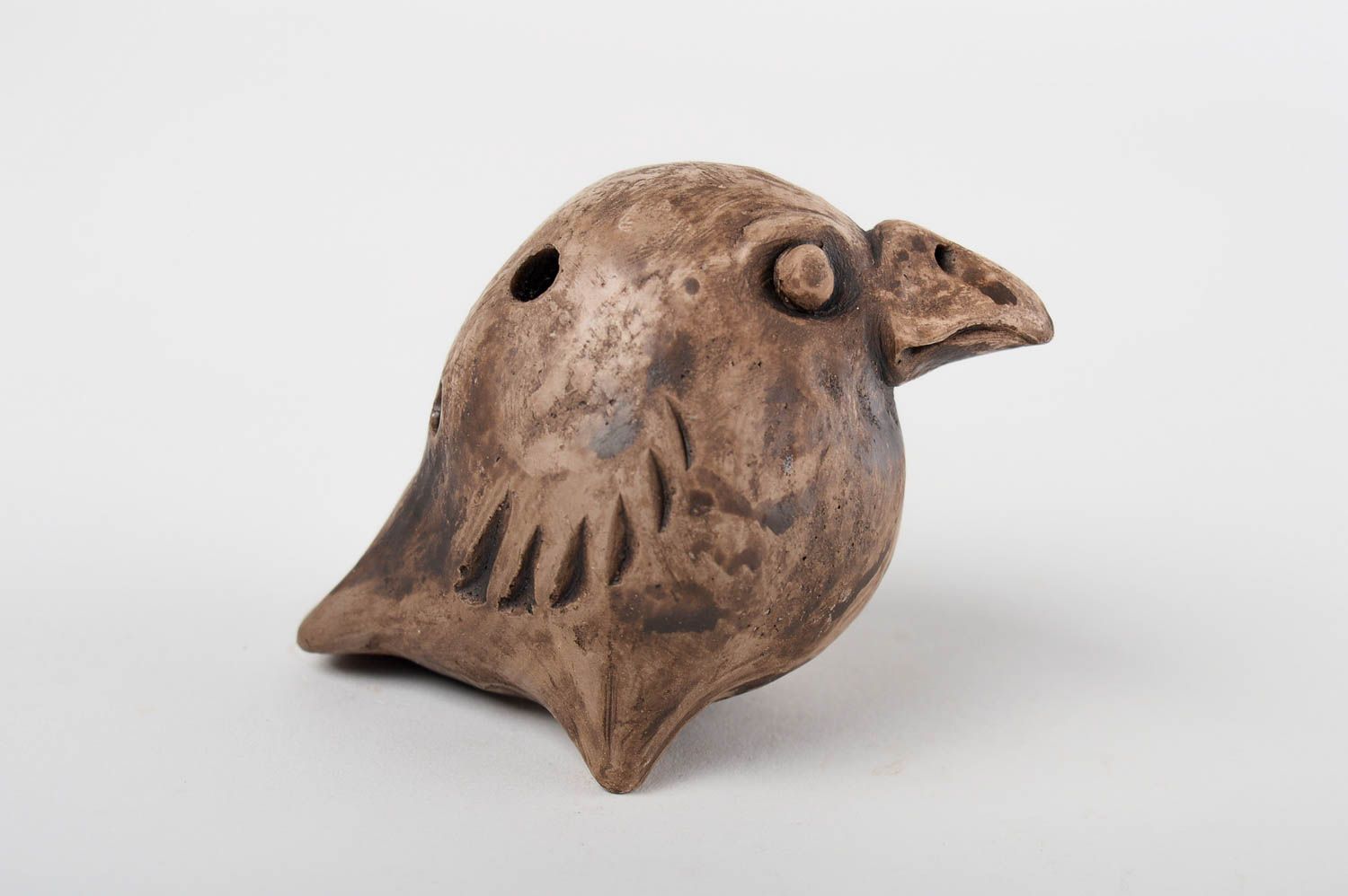 Керамическая свистулька ручной работы глиняная игрушка птица свистулька из глины фото 2