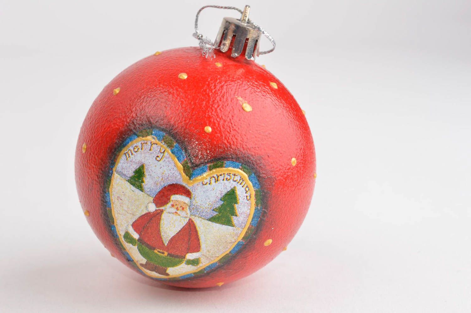 Adorno para el árbol de Navidad objeto de decoración bola de Navidad decoupage foto 3